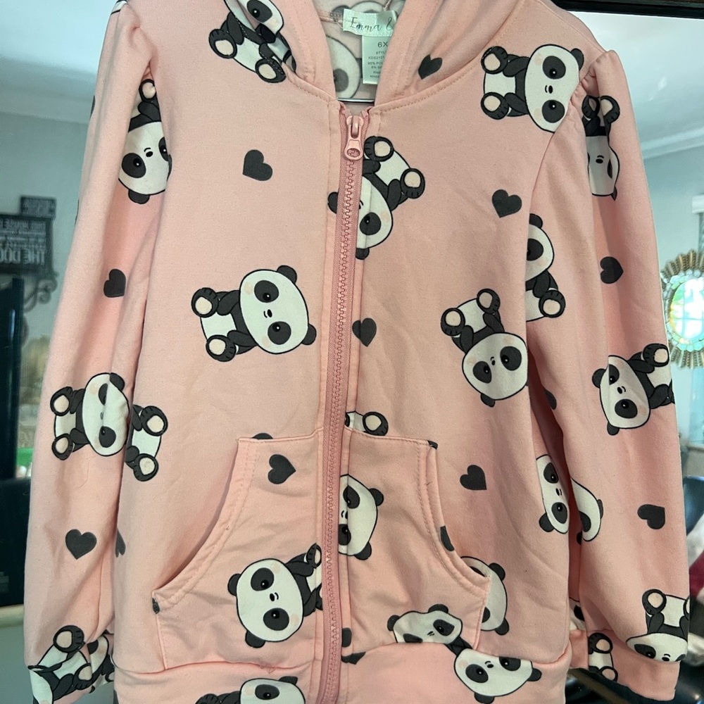Pink Panda Print Sweatshirt by Emma & Elsa Size 6X